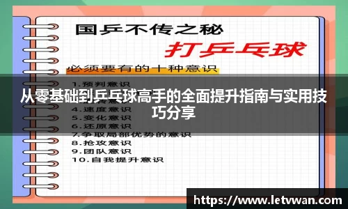 从零基础到乒乓球高手的全面提升指南与实用技巧分享